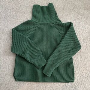Alex Mill Chelsea Cotton & Cashmere Turtleneck Sweater in Hunter Green - Size S